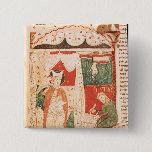 Paus Gregory I de Grote Vierkante Button 5,1 Cm (Voorkant)