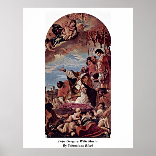 Paus Gregory met Maria van Sebastiano Ricci Poster (Voorkant)