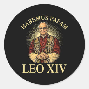 Paus Habemus Papam 2025 - Vaticaan Leo XIV Ronde Sticker