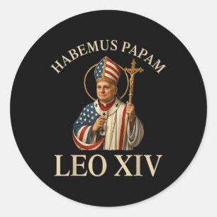 Paus Habemus Papam 2025 - Vaticaan Leo XIV Ronde Sticker