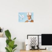 Paus Heilige Fabianus: Het teken van de duif Poster (Thuiskantoor)