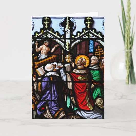 Paus Heilige Gregory de Grote Gevende Massa Feestdagen Kaart (Voorkant)