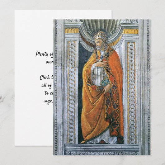 Paus Heilige Sixtus II door Sandro Botticelli Kaart (Voorkant / Achterkant)