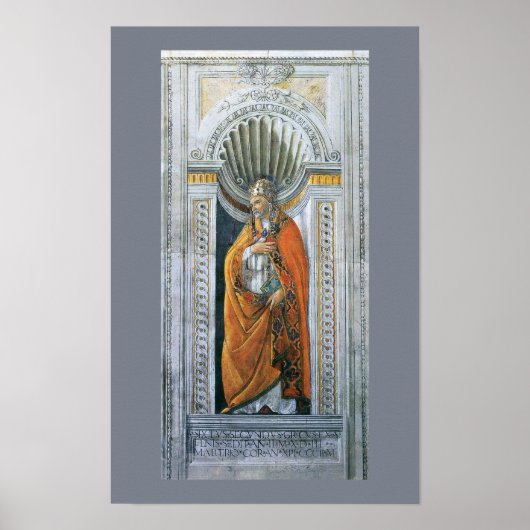 Paus Heilige Sixtus II door Sandro Botticelli Poster (Voorkant)