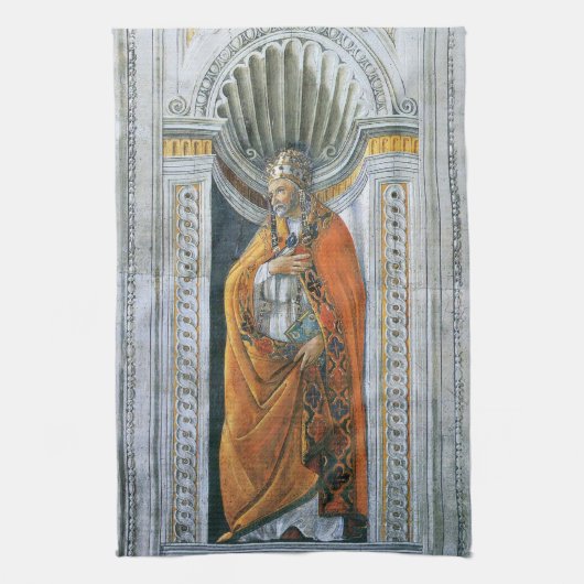 Paus Heilige Sixtus II door Sandro Botticelli Theedoek (Verticaal)
