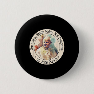 Paus Johannes Paulus II Beroemde Katholieke Heilig Ronde Button 5,7 Cm