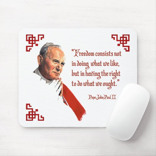 Paus Johannes Paulus II Freedom Mousepad Muismat (Met muis)