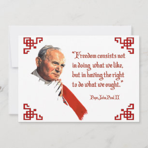 Paus Johannes Paulus II Freedom Notecards