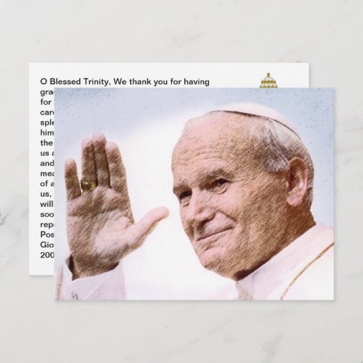 Paus Johannes Paulus II Kaart van de zaligverklari (Voorkant / Achterkant)