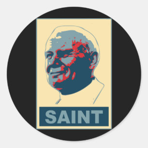 Paus Johannes Paulus II Pop Art SAINT-shirt Ronde Sticker