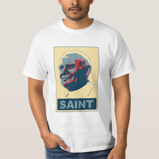 Paus Johannes Paulus II Pop Art SAINT-shirt T-shirt (Voorkant)