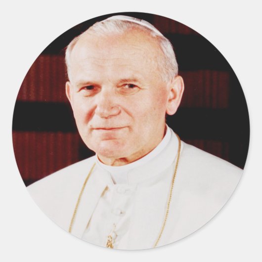 Paus Johannes Paulus II Ronde Sticker (Voorkant)