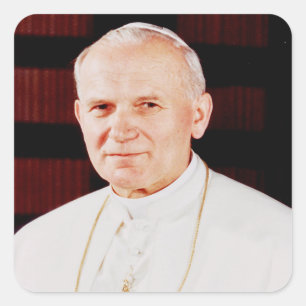 Paus Johannes Paulus II Vierkante Sticker