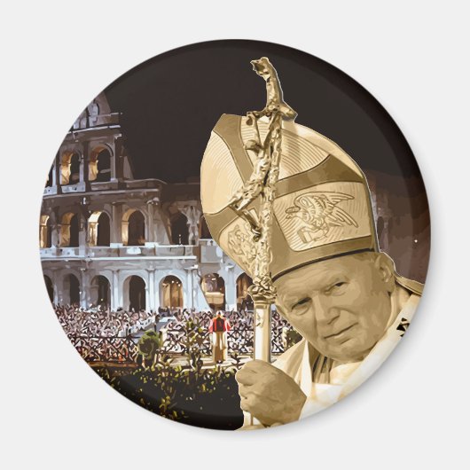 Paus Johannes Paulus II Zegen Magneet (Voorkant)