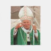 Paus John Paul II Fleece Deken (Voorkant)