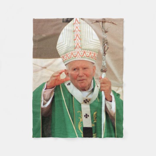 Paus John Paul II Fleece Deken (Voorkant)