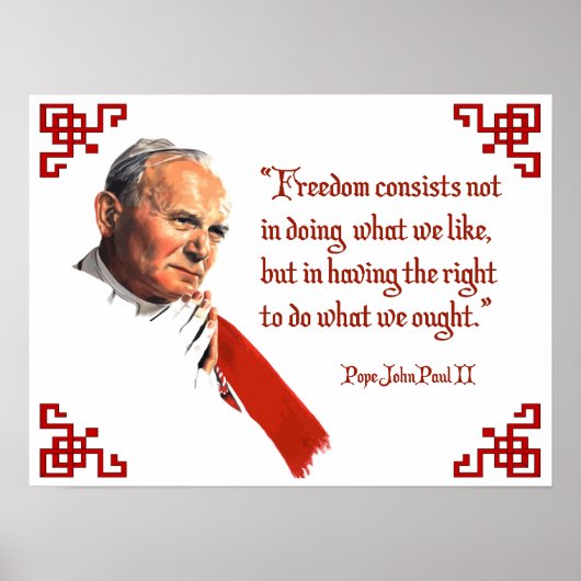 Paus John Paul II Freedom Poster (Voorkant)