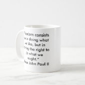 Paus John Paul II Freedom Quote Koffiemok (Voorkant links)