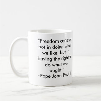 Paus John Paul II Freedom Quote Koffiemok