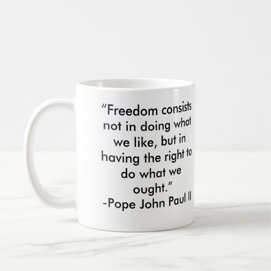 Paus John Paul II Freedom Quote Koffiemok (Links)