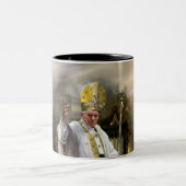 Paus John Paul II Tweekleurige Koffiemok (Center)