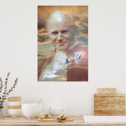 Paus John Paul II van Gregory Gallo Poster (Keuken)