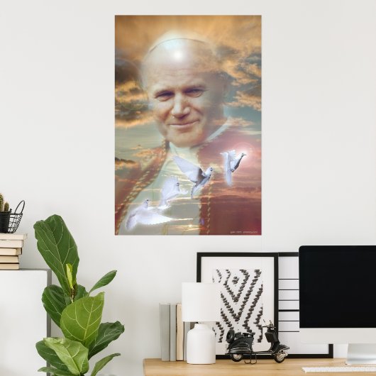 Paus John Paul II van Gregory Gallo Poster (Thuiskantoor)
