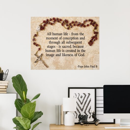 Paus John Paul Pro-Life Poster (Thuiskantoor)