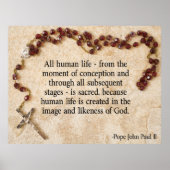 Paus John Paul Pro-Life Poster (Voorkant)