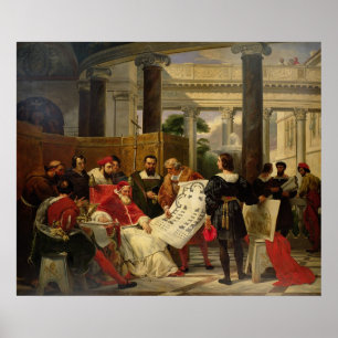 Paus Julius II opdracht tot Bramante Poster
