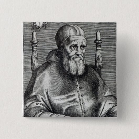 Paus Julius II Vierkante Button 5,1 Cm (Voorkant)