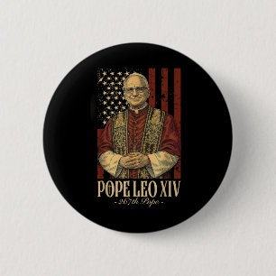 Paus Leo en Amerika - Paus Leo XIV Ronde Button 5,7 Cm