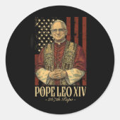 Paus Leo en Amerika - Paus Leo XIV Ronde Sticker (Voorkant)