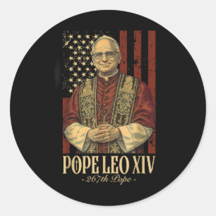Paus Leo en Amerika - Paus Leo XIV Ronde Sticker