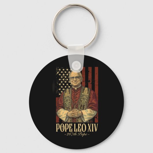 Paus Leo en Amerika - Paus Leo XIV Sleutelhanger (Voorkant)