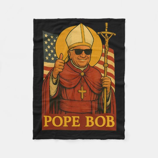 Paus Leo Paus Bob Eerste Amerikaanse Paus Papa Fleece Deken (Voorkant)