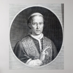 paus Leo XII, gegraveerd door Raffaele Persichini Poster
