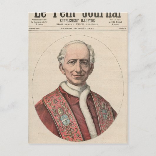 Paus Leo XIII Briefkaart (Voorkant)