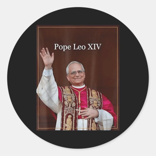 Paus Leo XIV 0 Ronde Sticker (Voorkant)