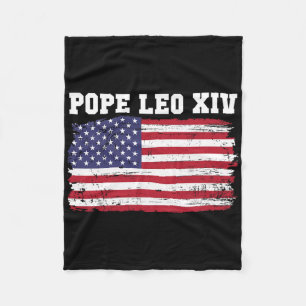 Paus Leo XIV 14e Eerste Amerikaanse Paus Vlag Vin Fleece Deken