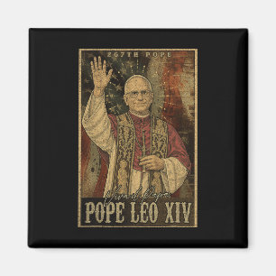 Paus Leo XIV 14e Eerste Amerikaanse Paus Vlag Vin Magneet