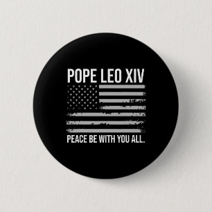 Paus Leo XIV 14e Eerste Amerikaanse Paus Vlag Vin Ronde Button 5,7 Cm