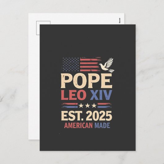 Paus Leo XIV 2025 4 juli Vlag van de VS Feestdagenkaart (Voorkant / Achterkant)