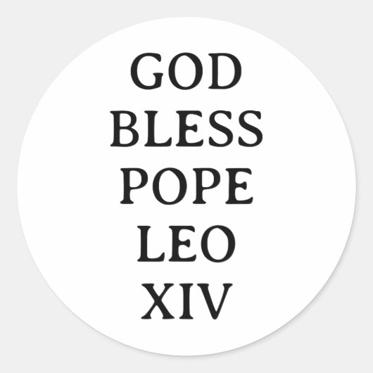 Paus Leo XIV 3 Ronde Sticker (Voorkant)