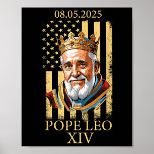 Paus Leo XIV, Amerikaanse vlag 2025 Vaticaan Leo X Poster