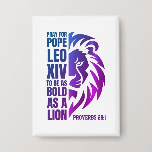 PAUS LEO XIV Bid Vette Leeuw Christelijk Button (Voorkant)