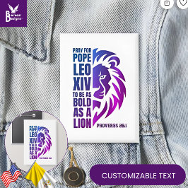 PAUS LEO XIV Bid Vette Leeuw Christelijk Button