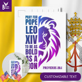 PAUS LEO XIV Bid Vette Leeuw Christelijk Feestdagenkaart