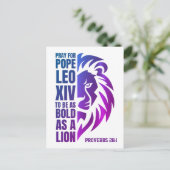 PAUS LEO XIV Bid Vette Leeuw Christelijk Feestdagenkaart (Staand voorkant)