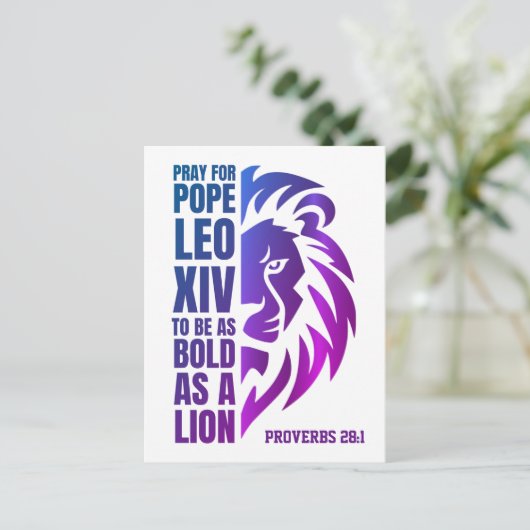 PAUS LEO XIV Bid Vette Leeuw Christelijk Feestdagenkaart (Staand voorkant)